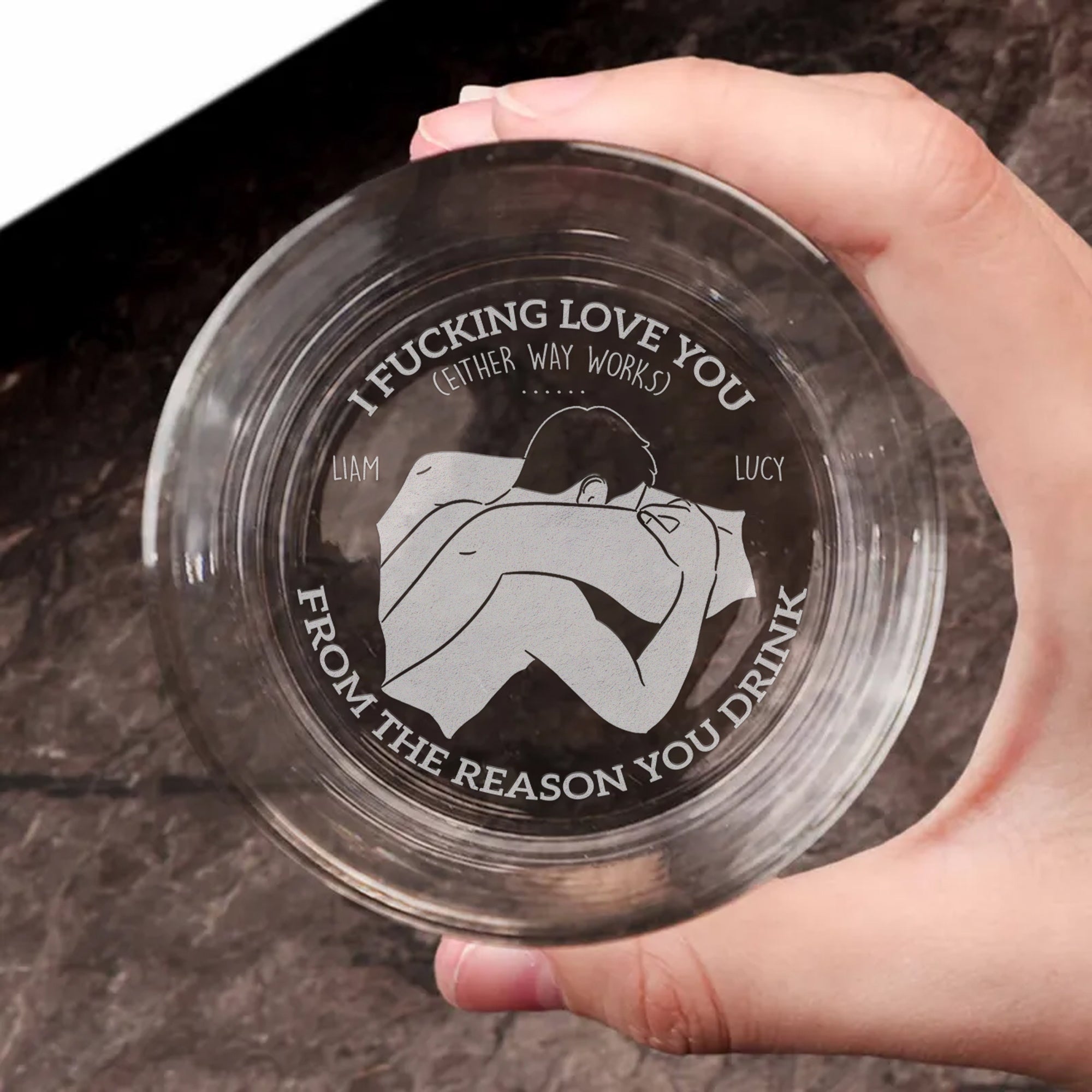 Personalized Engraved Whiskey Glass for Couples - A Unique Love Gift Whiskey Glass PopCulturePrints