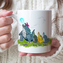 Load image into Gallery viewer, Personalized Momzilla Coffee Mug - Custom Family Names Coffee Mug PopCulturePrints
