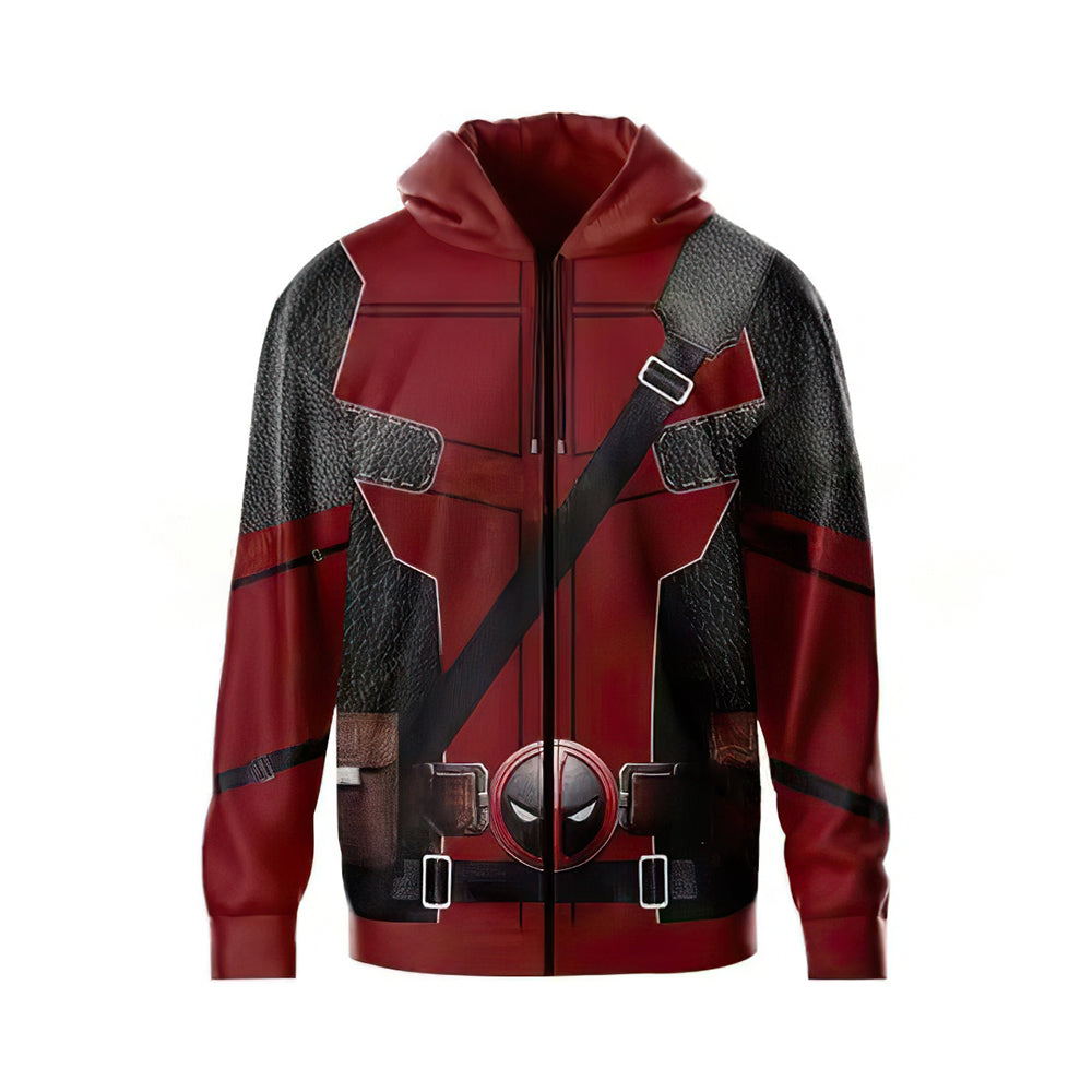 Dual Superhero Costume Hoodie - Wolverine and Deadpool Mashup