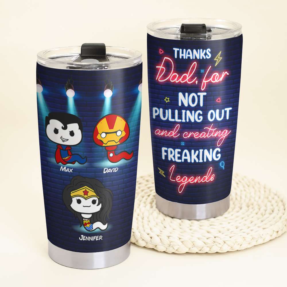 Personalized Dad Thank You Tumbler - Superhero Edition