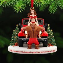 Load image into Gallery viewer, All I Want for Christmas is Your Face - Personalized Naughty Couple Acrylic Ornament Ornament PopCulturePrints
