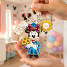 Load image into Gallery viewer, "Celebrate Your Achievement with Joy!" - Custom Sunflower Graduate Keychain - Personalized Gift for Graduates, Friends, Family Keychains PopCulturePrints
