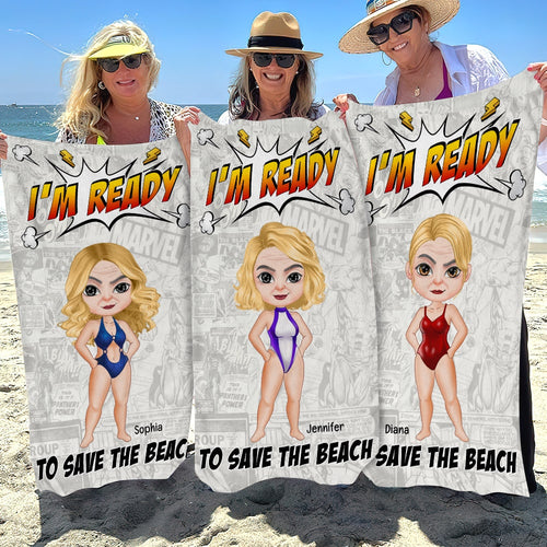 Custom Cartoon Beach Towel - Personalized Beach Hero Gift Beach Towel PopCulturePrints