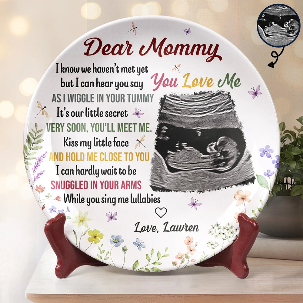Dear Mommy, You Love Me - Personalized Ceramic Plate Ceramic Plate PopCulturePrints