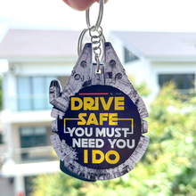 Load image into Gallery viewer, Personalized Drive Safe Keychain for Couples Keychains PopCulturePrints
