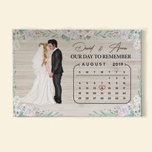 Load image into Gallery viewer, Personalized Couple Canvas Print - Our Unique Day To Remember Poster &amp; Canvas PopCulturePrints
