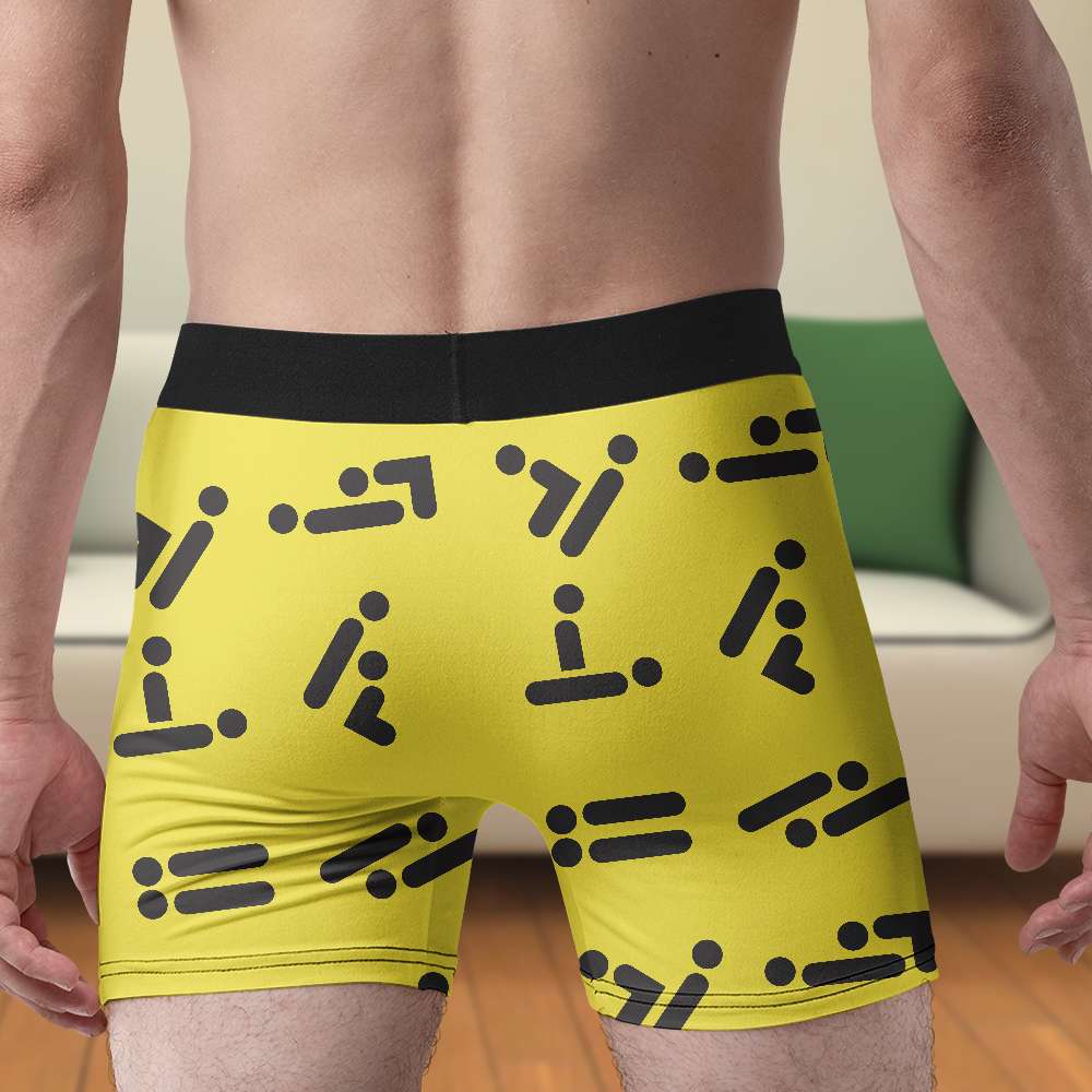 Personalized Couple's Boxer Briefs - Love Is Here Boxer Briefs PopCulturePrints