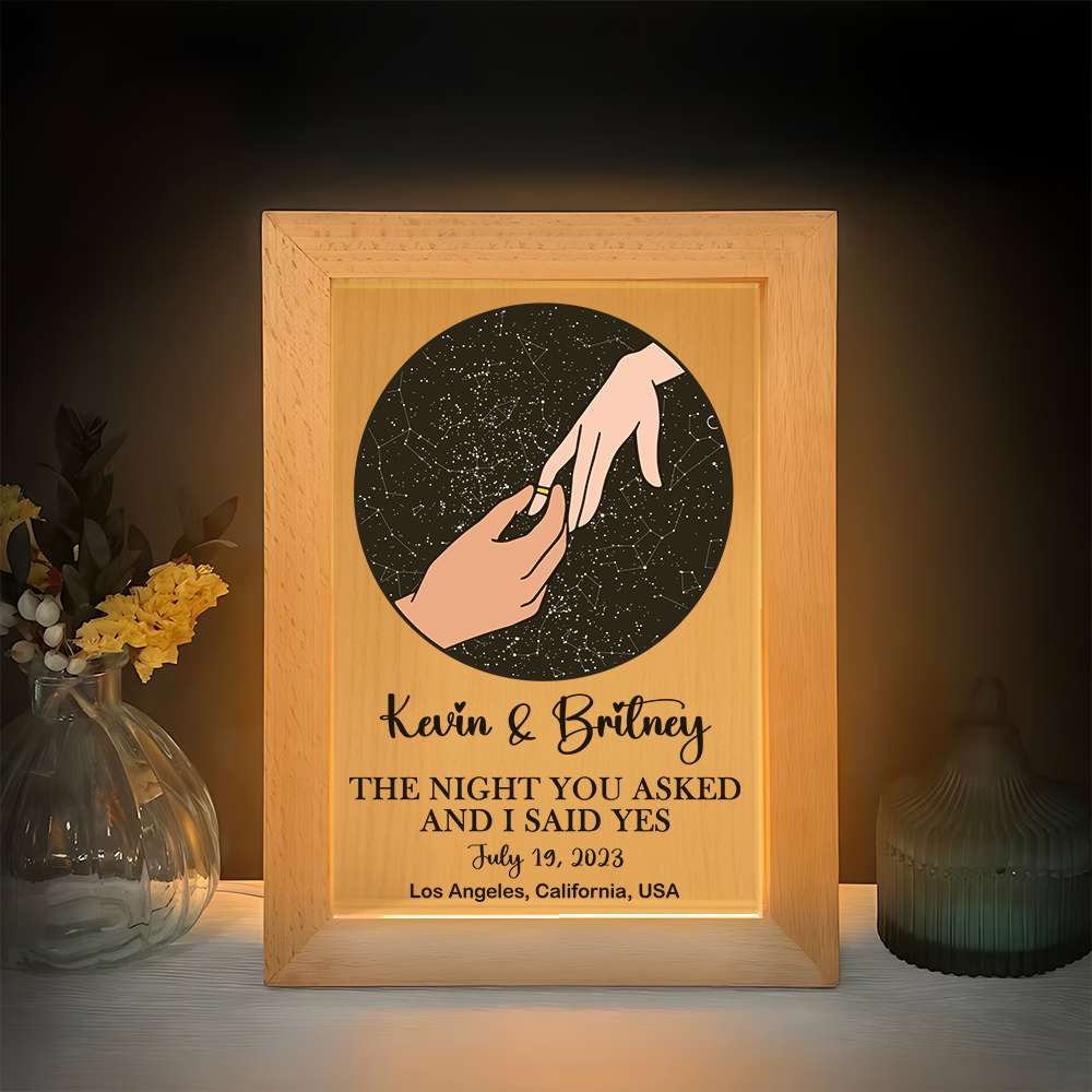 Personalized Love Frame - The Night You Asked and I Said Yes Poster & Canvas PopCulturePrints