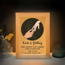 Load image into Gallery viewer, Personalized Love Frame - The Night You Asked and I Said Yes Poster &amp; Canvas PopCulturePrints
