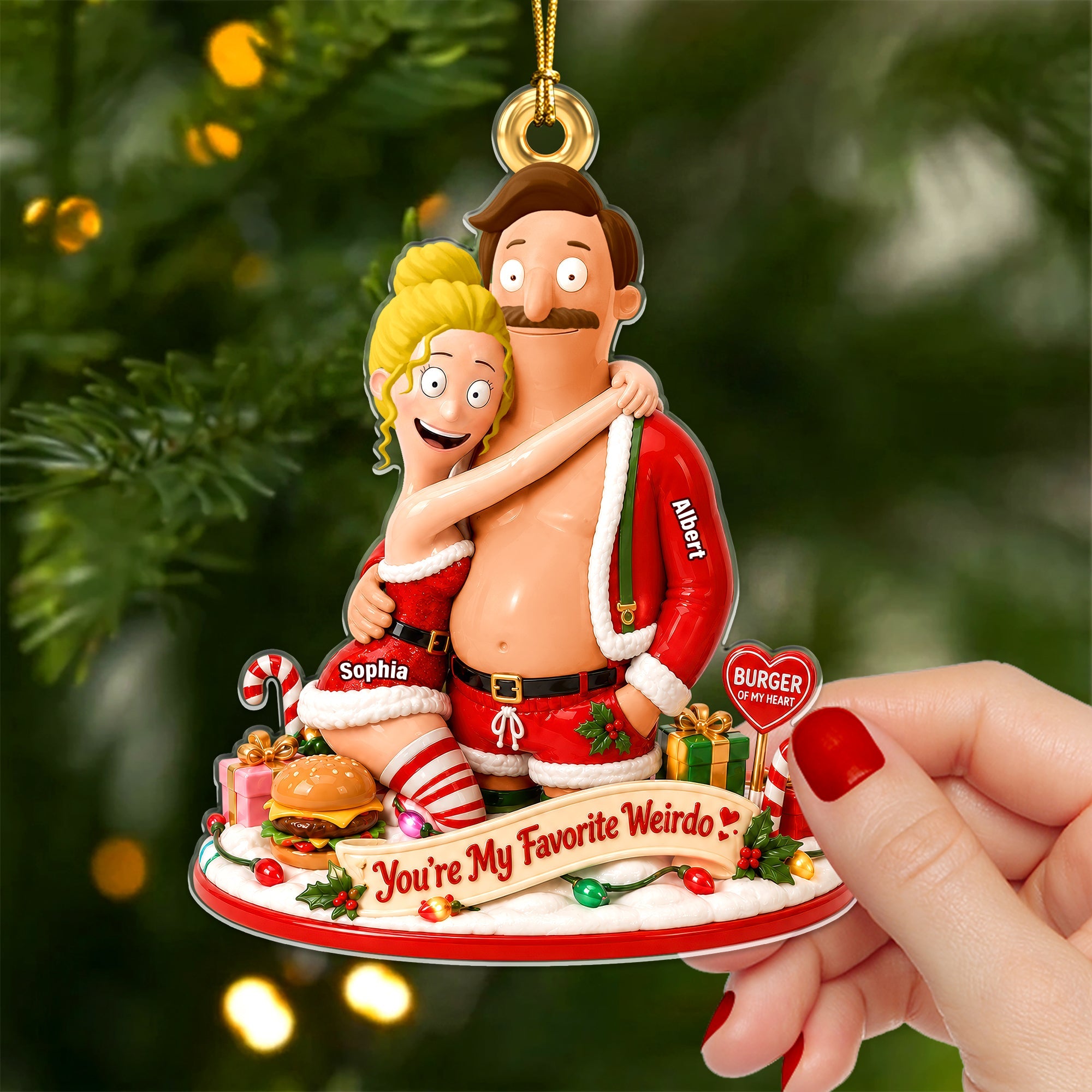 You're My Favorite Weirdo - Personalized Acrylic Ornament for Couples | Unique Christmas Gift