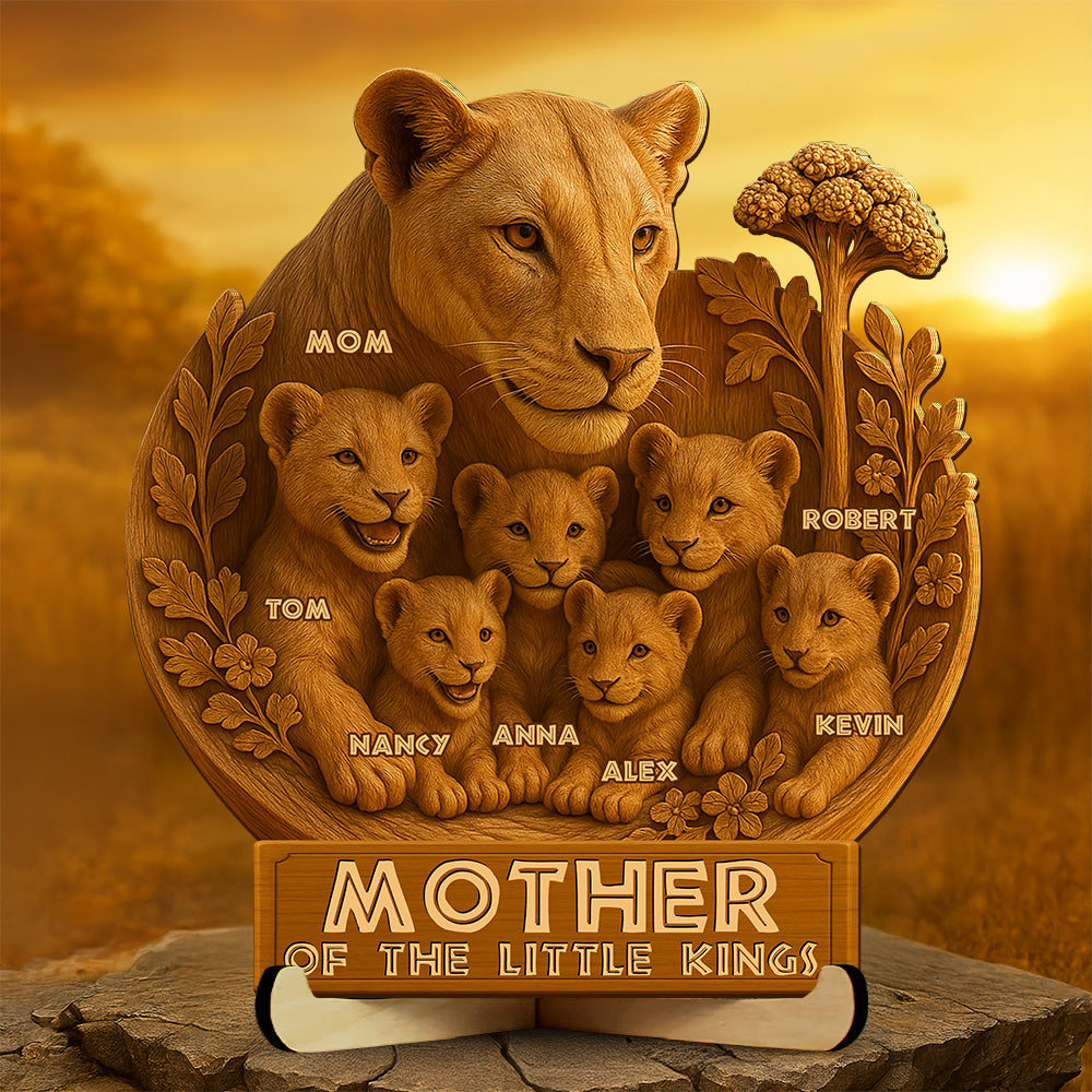 "Mother of the Little Kings" - Personalized Wood Sign Gift for Mom, Grandma, and Special Women Wood Sign PopCulturePrints