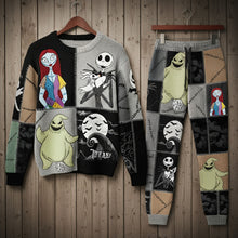 Load image into Gallery viewer, Embrace the Spookiness - Kooky Town Pajama Set, Personalized Gift for Horror Lovers Pajama Set PopCulturePrints

