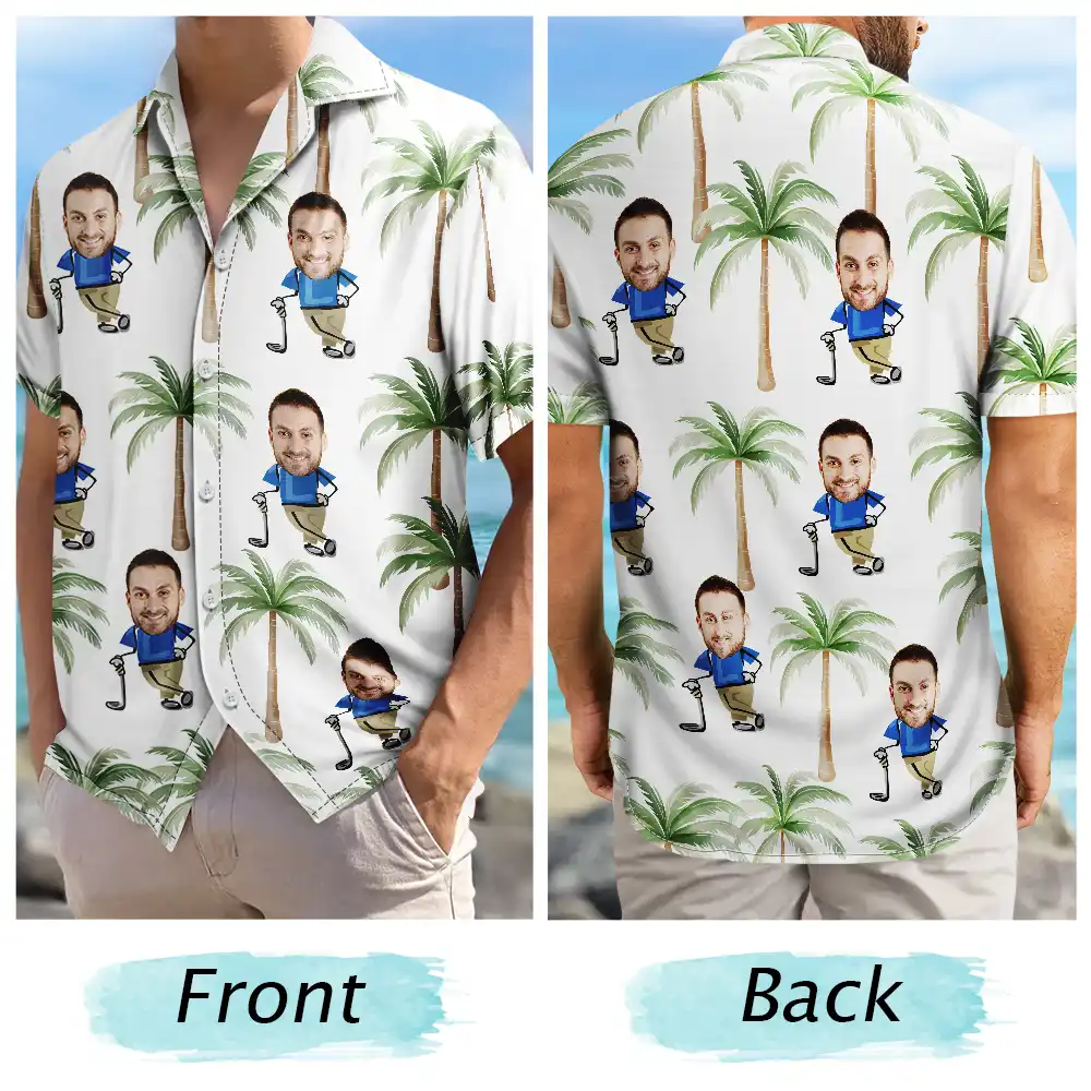Custom Photo Golf Lovers Funny Art - Personalized Hawaiian Shirt Hawaiian Shirt PopCulturePrints
