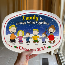 Load image into Gallery viewer, Personalized Family Cartoon Christmas Plate 2024 Plates PopCulturePrints
