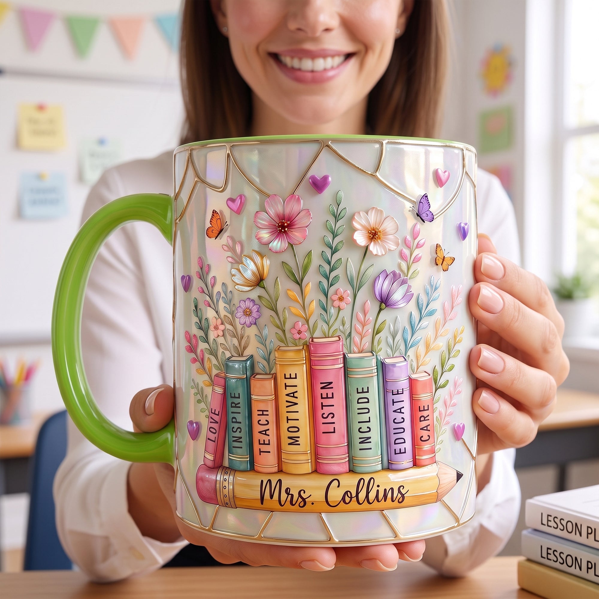 Nurturing Teacher Accent Mug - Personalized Gift for Educators Coffee Mug PopCulturePrints