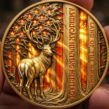 Load image into Gallery viewer, “Celebrate the Spirit of the Hunt” - Free Deer In American Forest Coin - Personalized Gift for Deer Hunters
