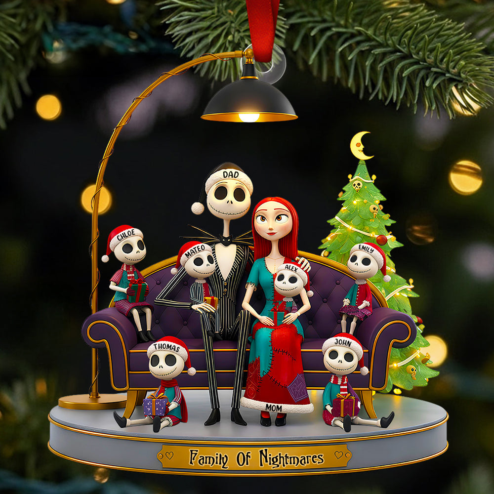Spooky Family Christmas Ornament - Personalized Gift for Loved Ones Ornament PopCulturePrints