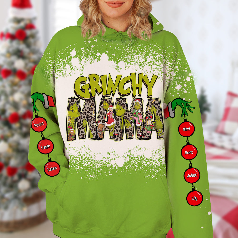 Grinchy Mama Personalized Christmas Shirt AOP Products PopCulturePrints