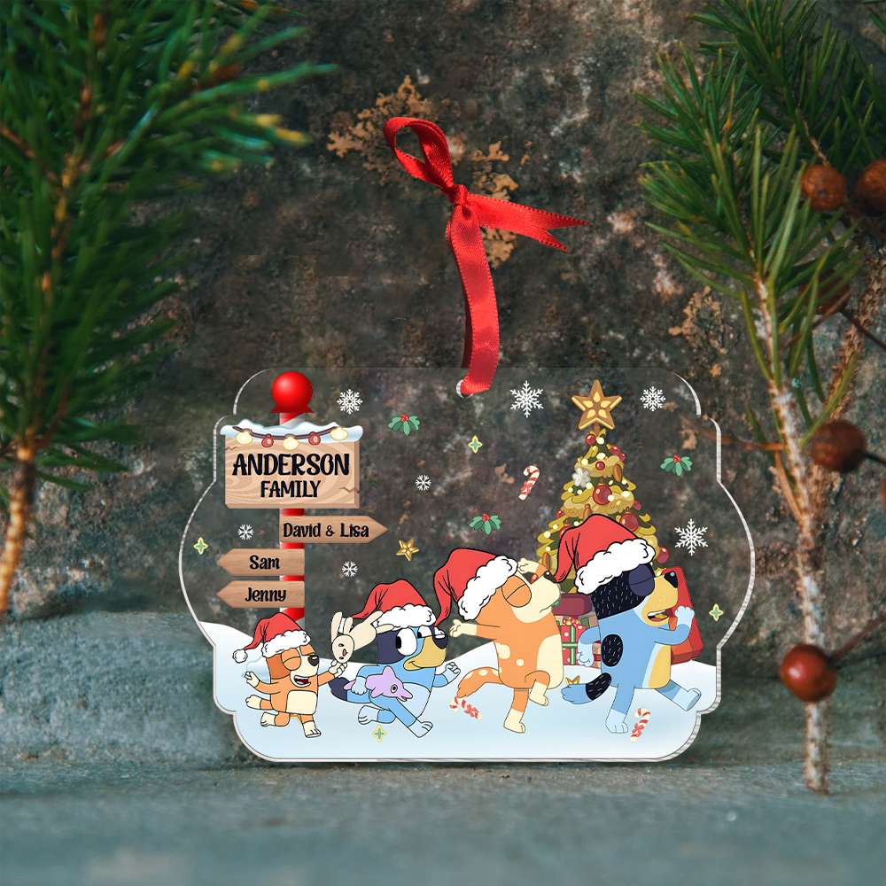 Personalized Family Christmas Ornament - Acrylic Keepsake with Festive Design