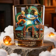 Load image into Gallery viewer, "Celebrating 40 Years of Adventure!" - Custom Round Glass - Gift for Anime Lovers Glass PopCulturePrints
