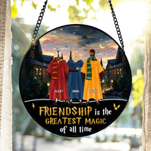 Load image into Gallery viewer, Personalized Friendship Round Stained Glass – Fantasy-Themed Design
