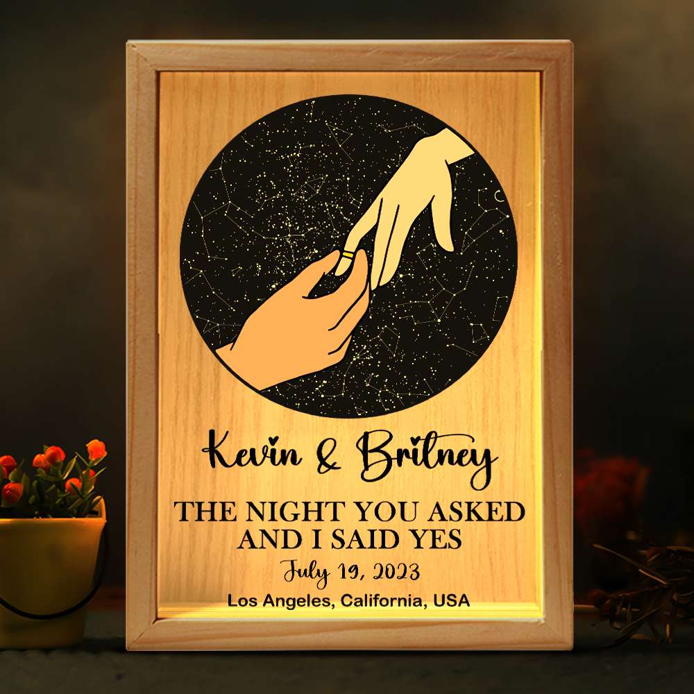 Personalized Love Frame - The Night You Asked and I Said Yes Poster & Canvas PopCulturePrints