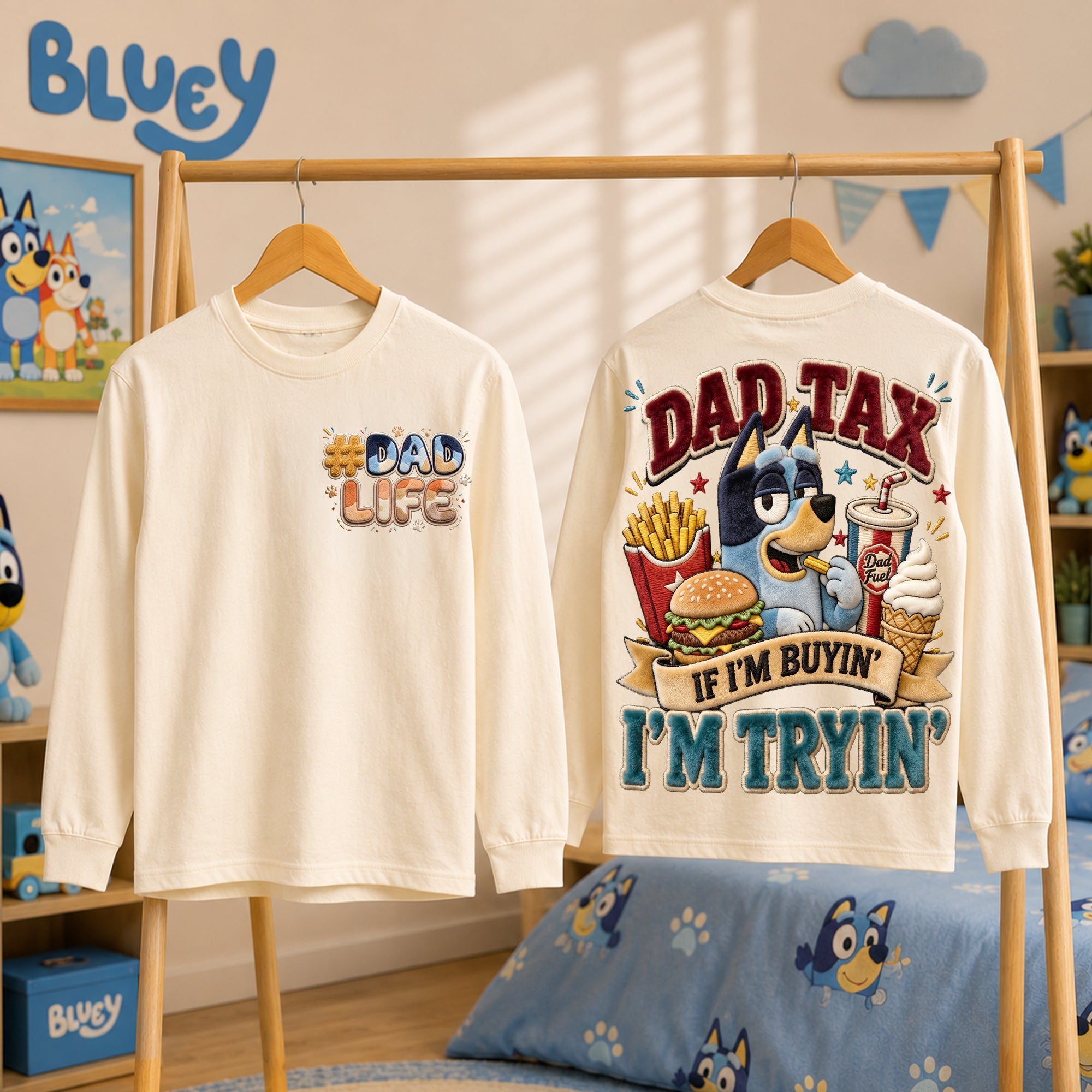 “Dad Tax: If I'm Buyin', I'm Tryin'” - Personalized Dad Shirt - Perfect Gift for Dads and Grandpas