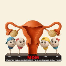 Load image into Gallery viewer, “Of All The Vaginas In The World, I’m Glad I Tumbled Out Of Yours” - Funny Sperm Plaque - Custom Gift for Mom, Grandma, and Family Shaped Plaques PopCulturePrints
