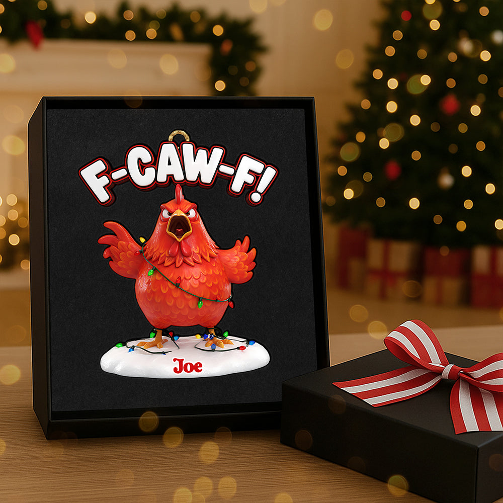 F-Caw-F! Funny Coworkers Acrylic Ornament - Personalized Christmas Gift Ornament PopCulturePrints