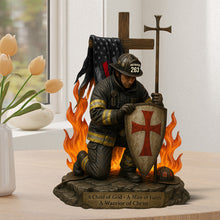 Load image into Gallery viewer, A Child of God - Personalized Knight Templar Acrylic Plaque for Firefighters Shaped Plaques PopCulturePrints
