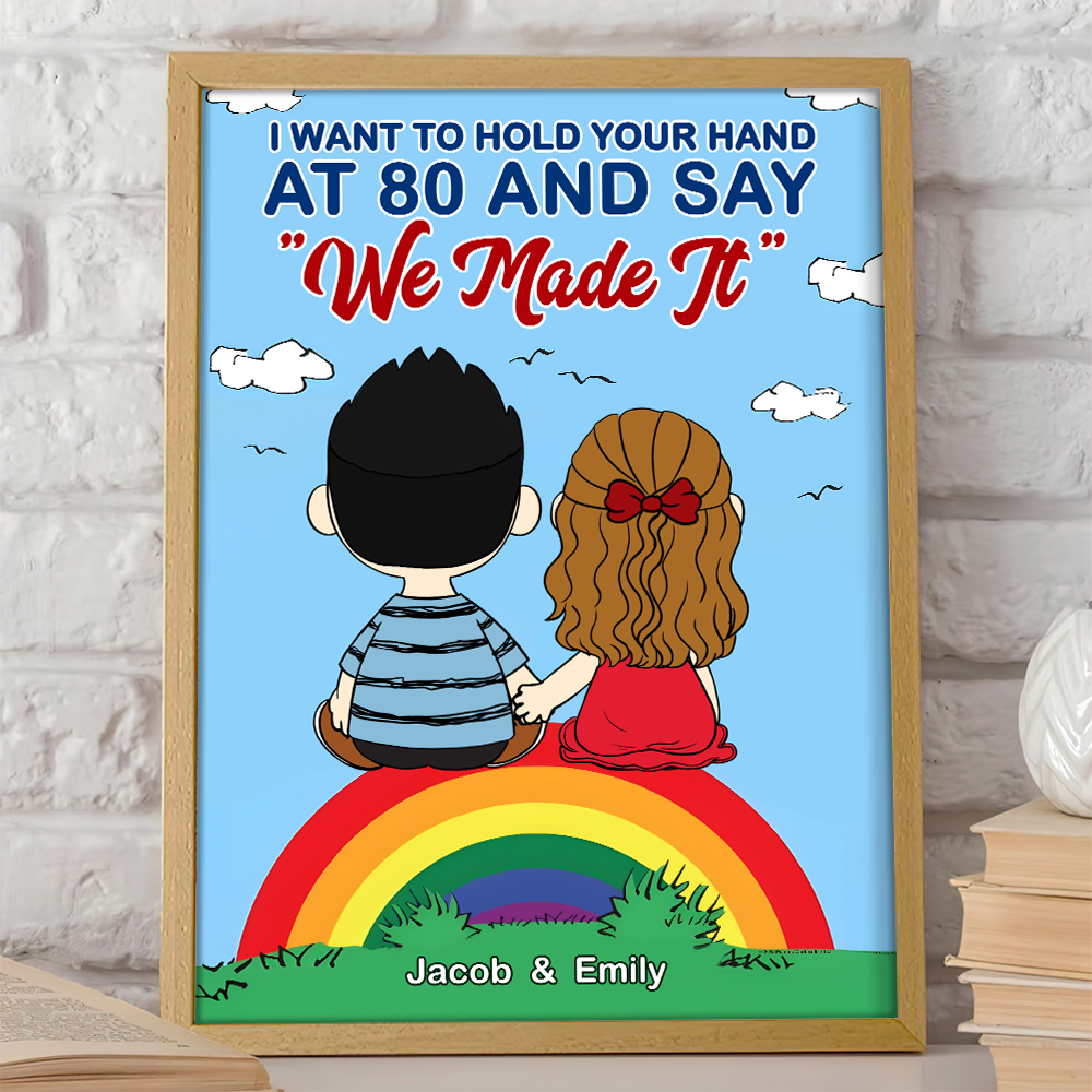 Customized Couples Canvas Print - 'We Made It' at 80 Poster & Canvas PopCulturePrints