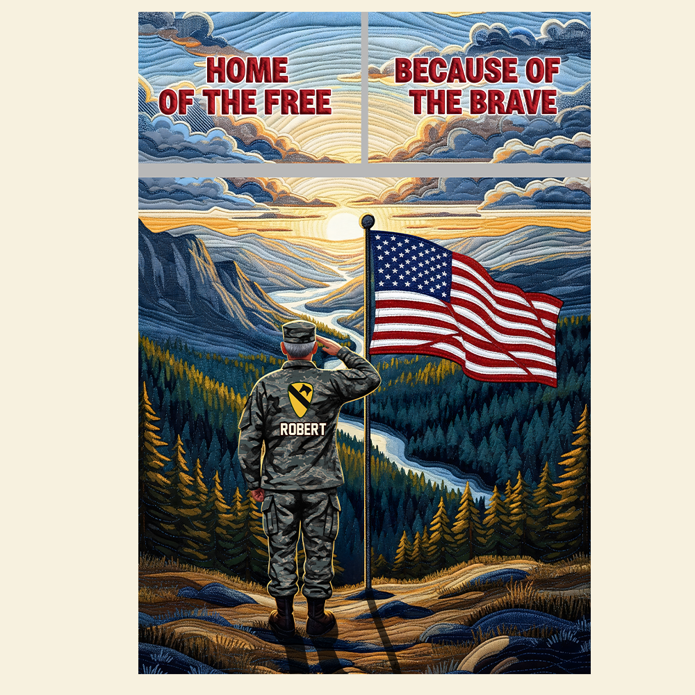 “Honor Their Service” - Military Quilt Bedding Set, Personalized Gift for Veterans Bedding Set PopCulturePrints