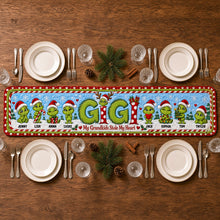 Load image into Gallery viewer, My Grandkids Stole My Heart - Personalized Christmas Table Runner for Grandma Quilted Table Runner PopCulturePrints

