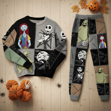 Load image into Gallery viewer, Embrace the Spookiness - Kooky Town Pajama Set, Personalized Gift for Horror Lovers Pajama Set PopCulturePrints
