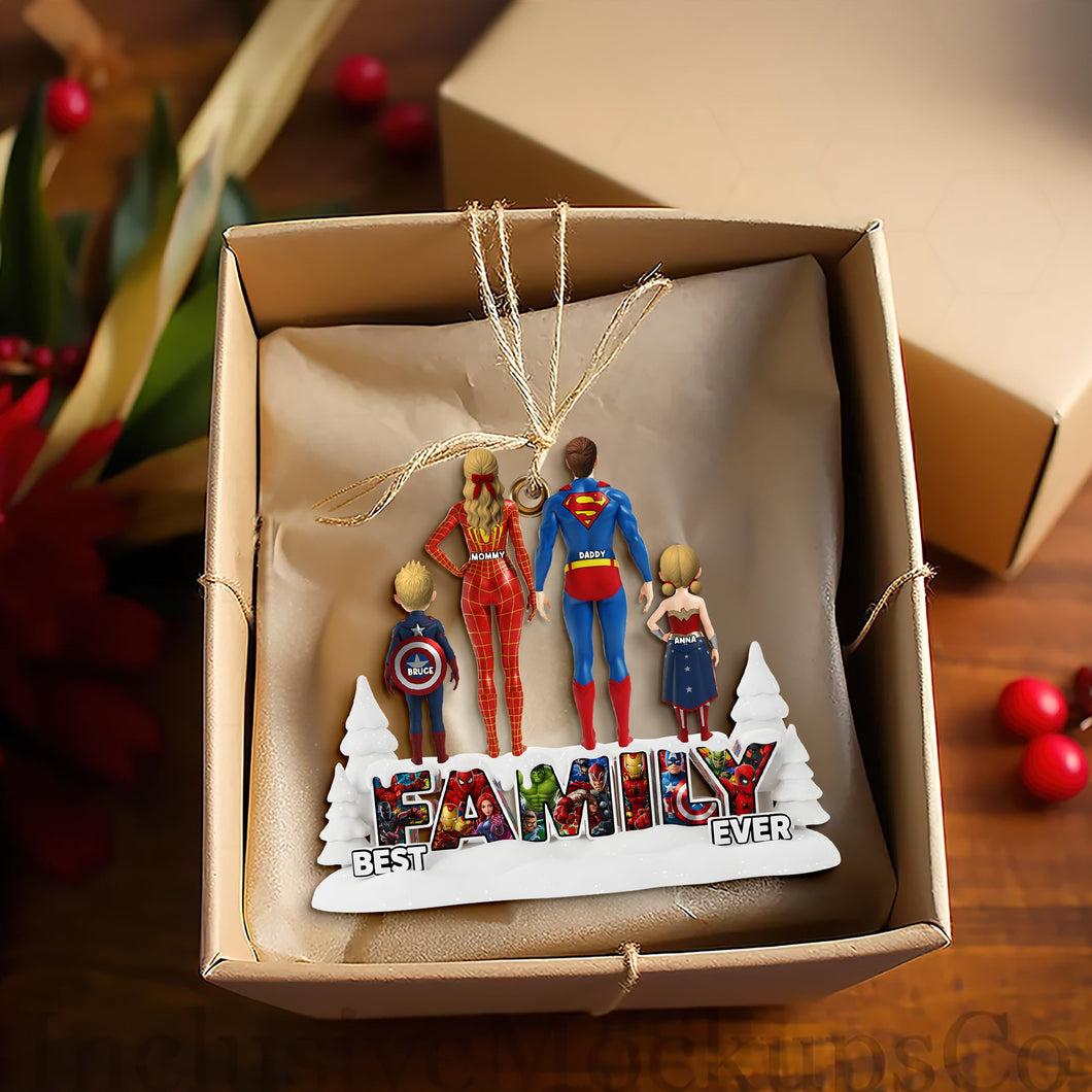 Best Family Ever Ornament - Personalized Family Gift for Loved Ones Ornament PopCulturePrints