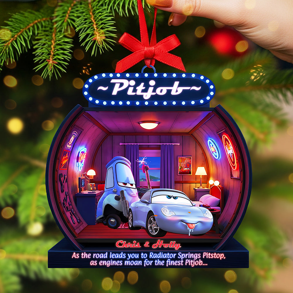 "As the road leads you to Radiator Springs, Personalized Gifts for Christmas - Custom Acrylic Ornament for Couples, Friends, Family" Ornament PopCulturePrints