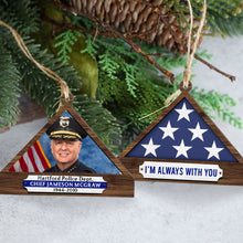 Load image into Gallery viewer, Personalized Memorial Christmas Ornament for Police - Folded Flag Design Ornament PopCulturePrints

