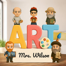 Load image into Gallery viewer, Celebrate Creativity: Personalized Art Teacher Acrylic Plaque - Custom Gift for Educators and Art Lovers Shaped Plaques PopCulturePrints
