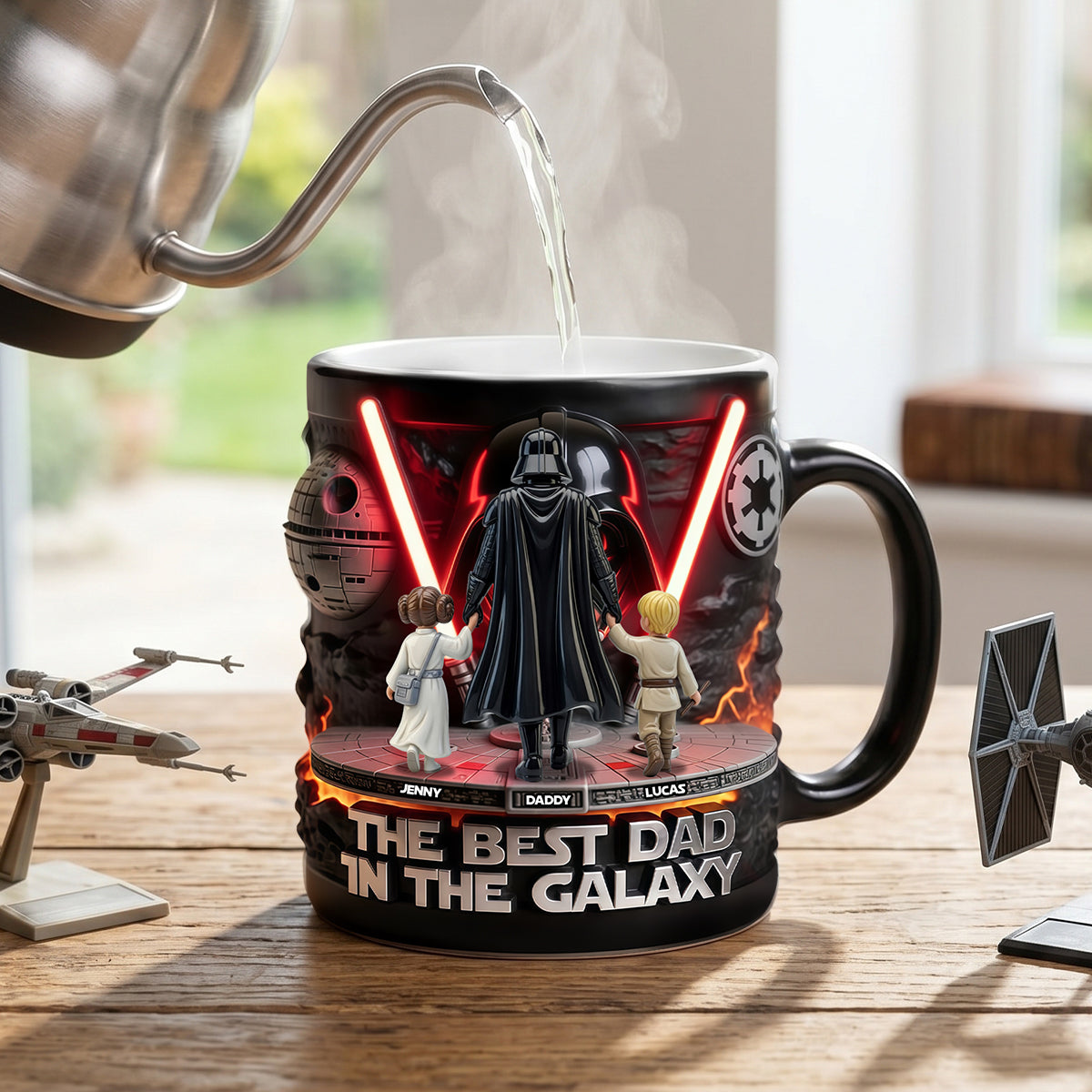 The Best Dad in the Galaxy Magic Mug - Custom Gifts for Dad, Grandpa, and More Coffee Mug PopCulturePrints