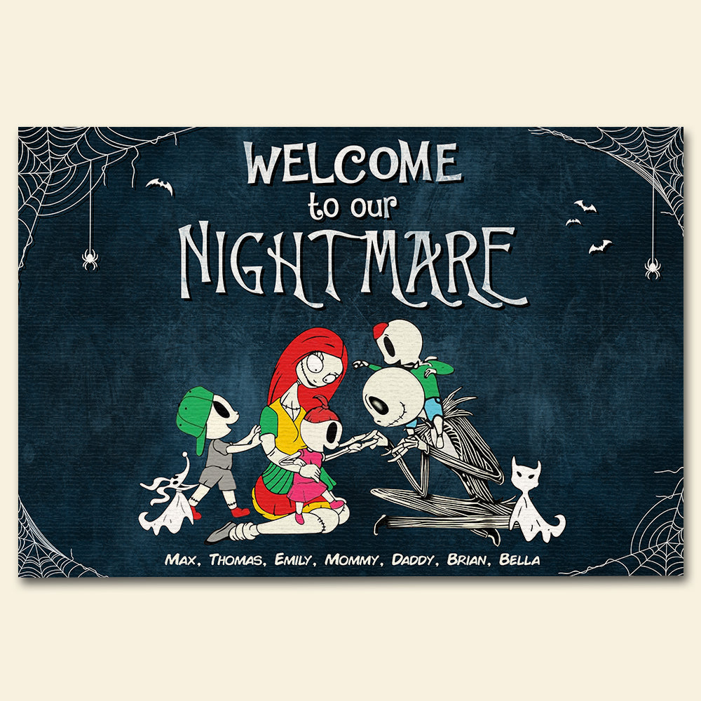 Welcome to Our Nightmare Personalized Family Doormat Doormat PopCulturePrints