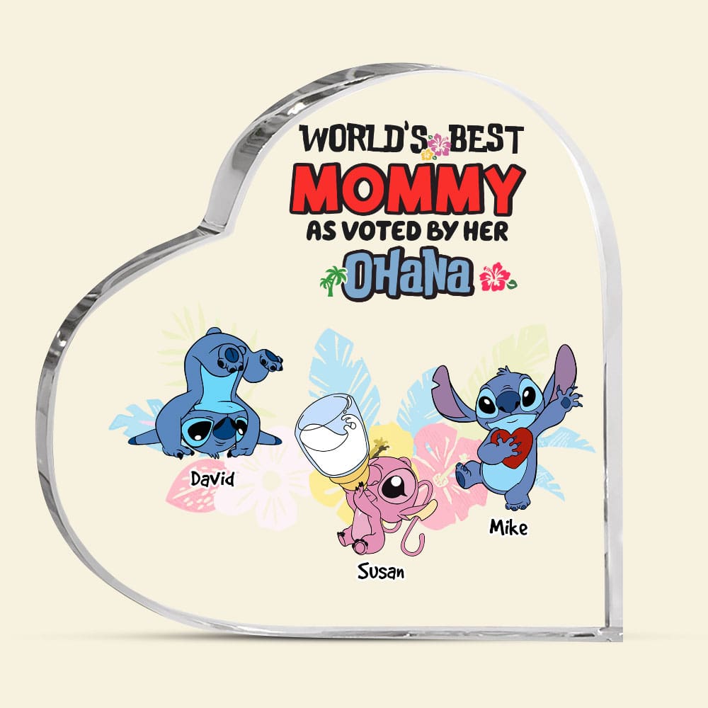 Custom Heart-Shaped Mom Plaque - Best Mommy Gift from Ohana Shaped Plaques PopCulturePrints