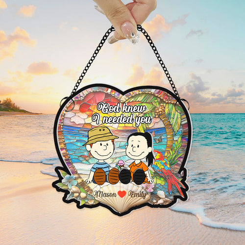 Custom Suncatcher Ornament for Couples | Valentine's Day Gifts & Personalized Gifts for Special Occasions Ornament PopCulturePrints