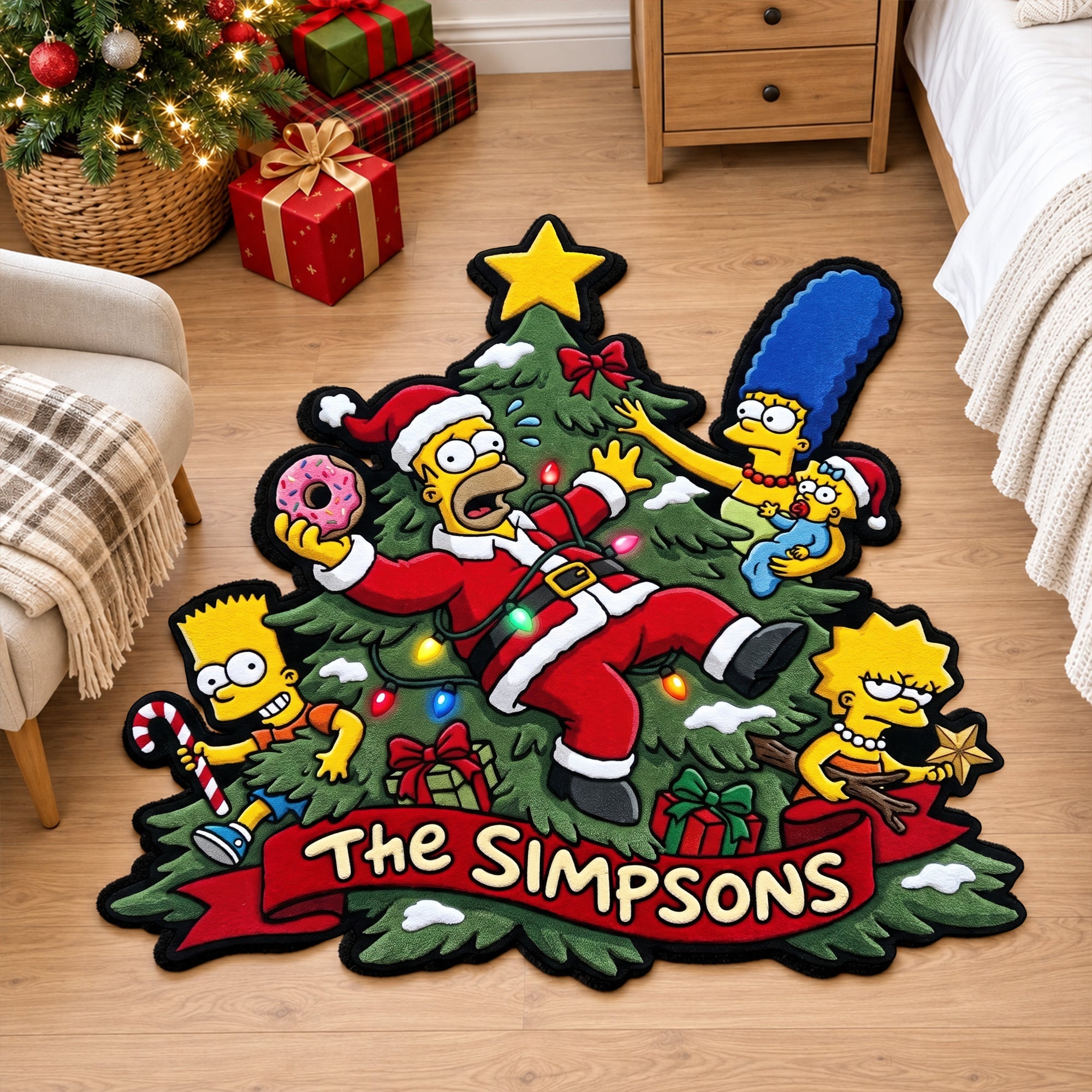 Bring Holiday Cheer Home - Cheerful Cartoon Family Doormat - Personalized Christmas Gift for Everyone Doormat PopCulturePrints
