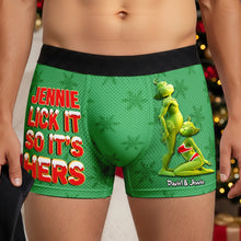 Load image into Gallery viewer, “Naughty or Nice?” - Personalized Boxers for Him - Perfect Christmas Gift for Couples Boxer Briefs PopCulturePrints
