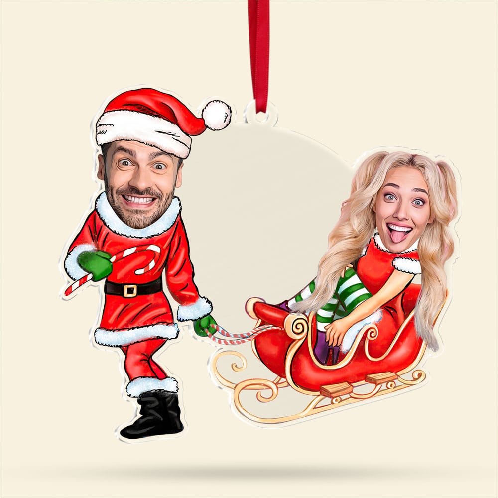 Personalized Couple Christmas Ornament - Custom Photo Design Ornament PopCulturePrints