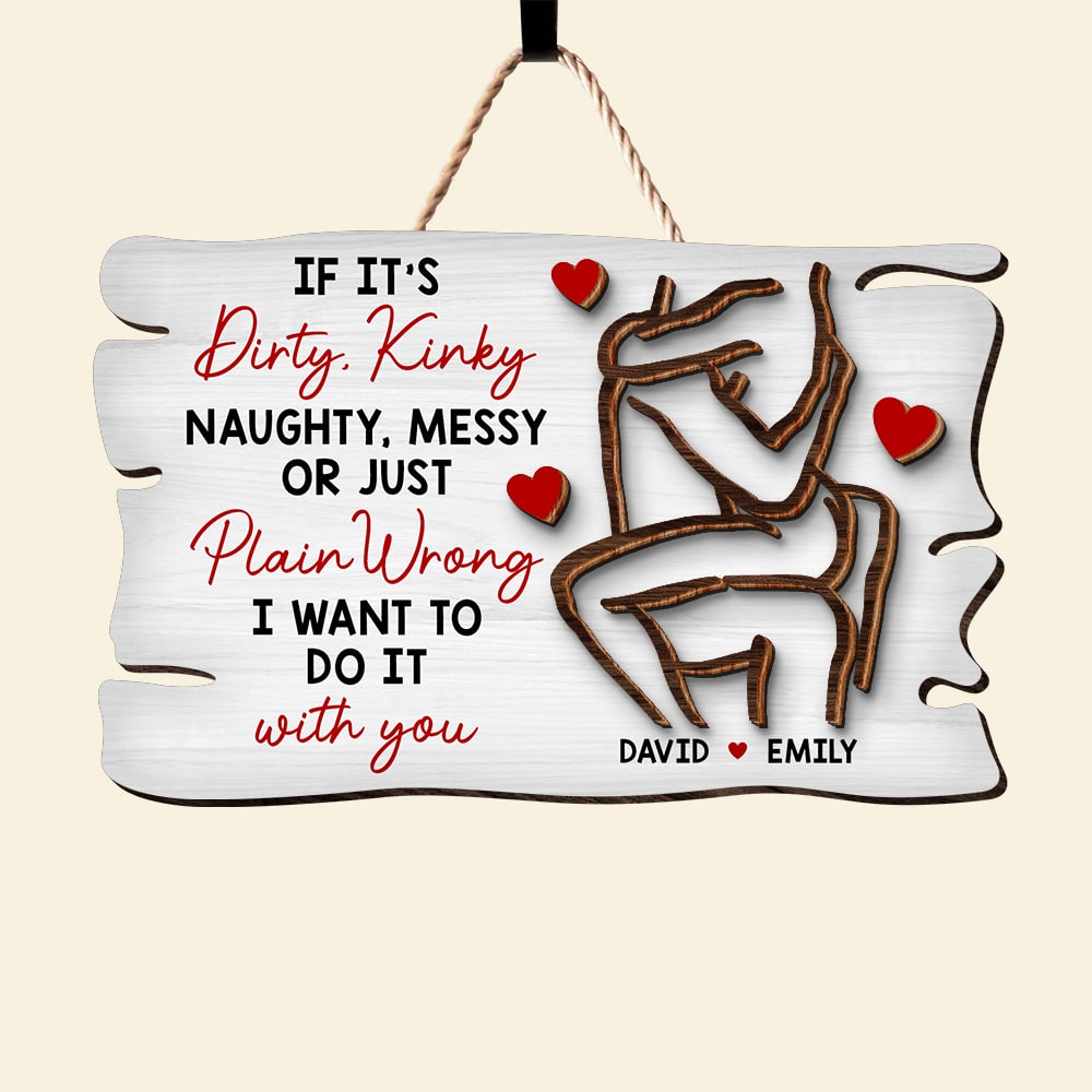 Personalized Couple Wood Sign - 'I Want To Do It With You' Wood Sign PopCulturePrints