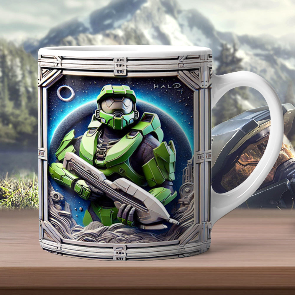 Halo Infinite 3D Effect Gamer Mug - Customizable Coffee Mug PopCulturePrints