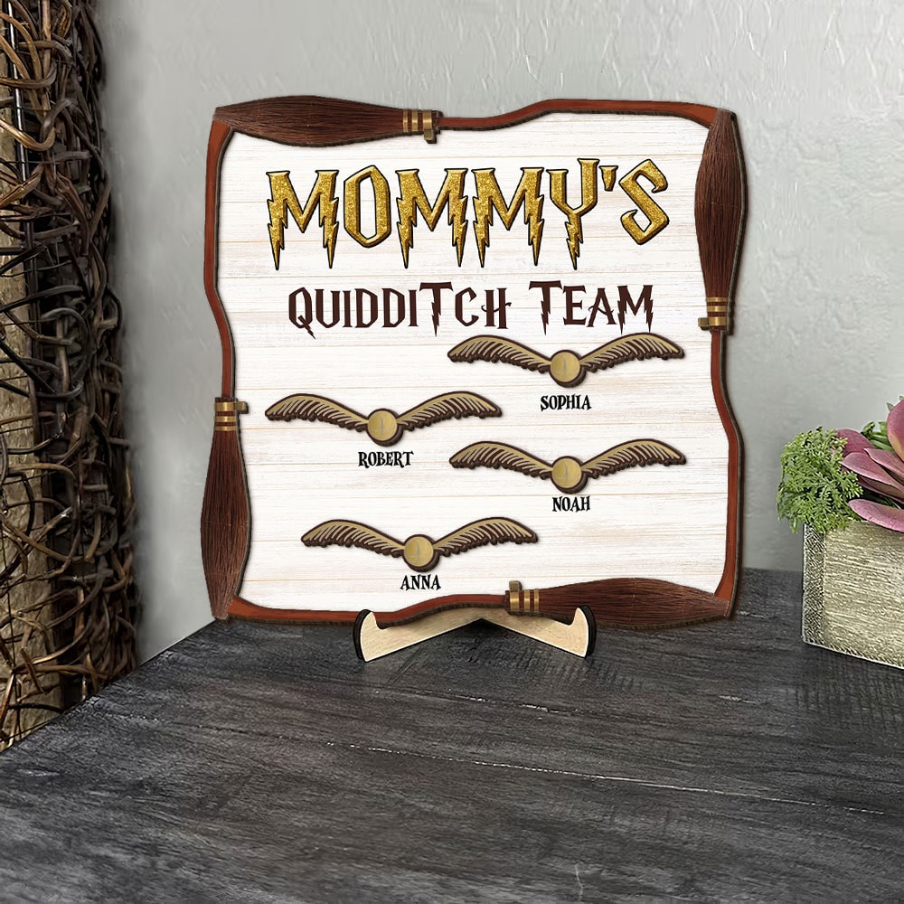 Harry Potter-Themed Personalized Quidditch Team Plaque for Moms