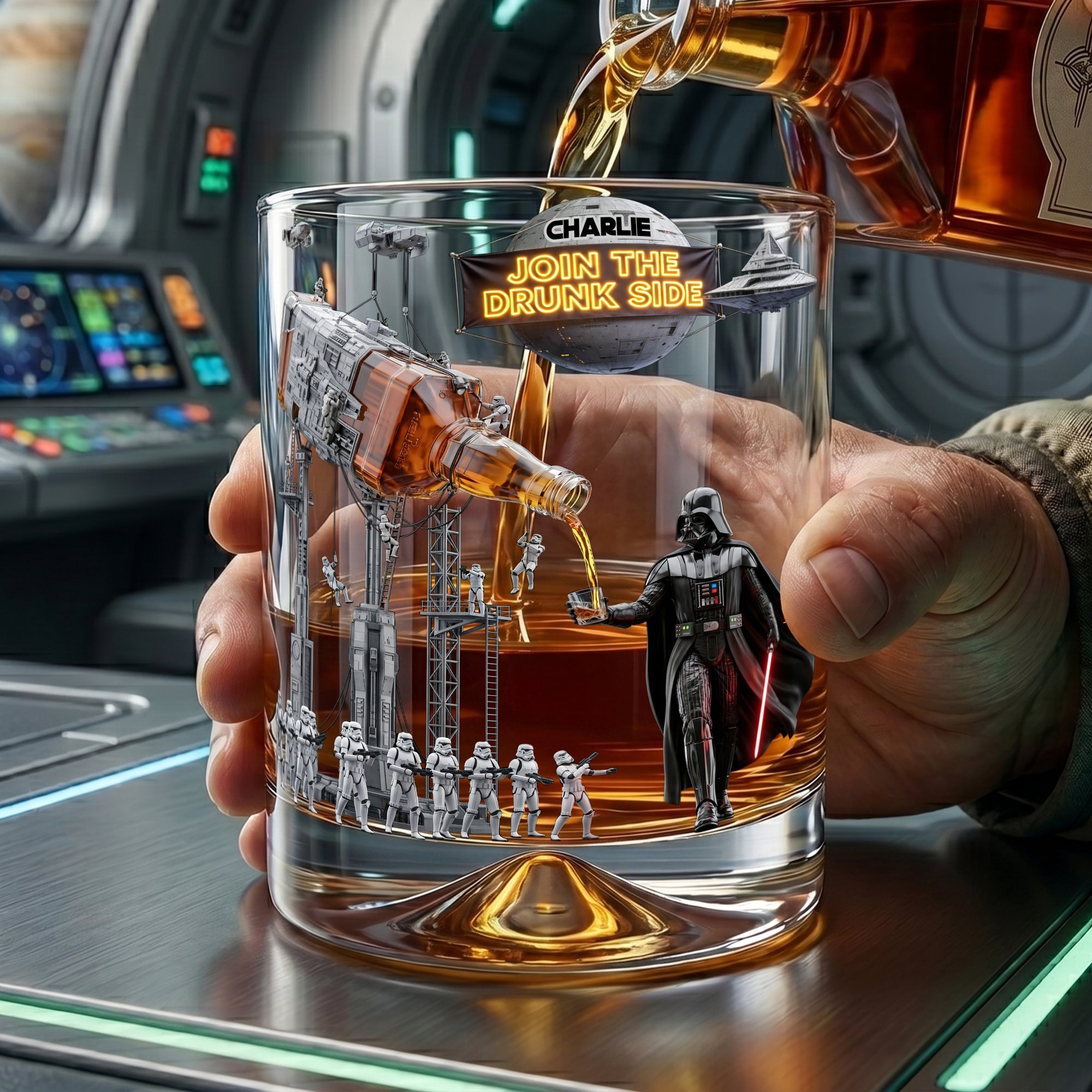 Join the Drunk Side - Personalized Fun Pouring Drinking Glass