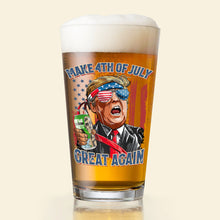Load image into Gallery viewer, Patriotic July 4th Personalized Beer Glass for Men Beer Glasses PopCulturePrints
